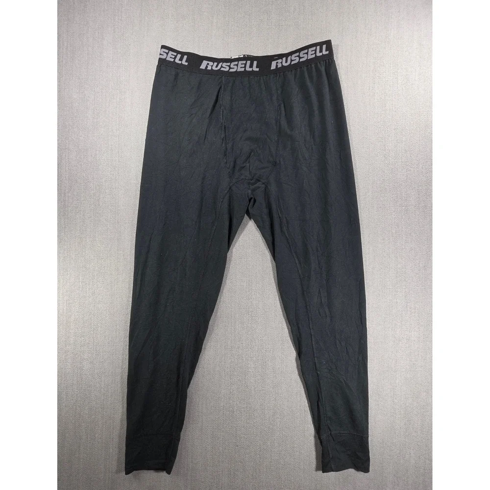 Russell Dri-Power 360 Leggings Men Large Black Performance Base Layer Tights